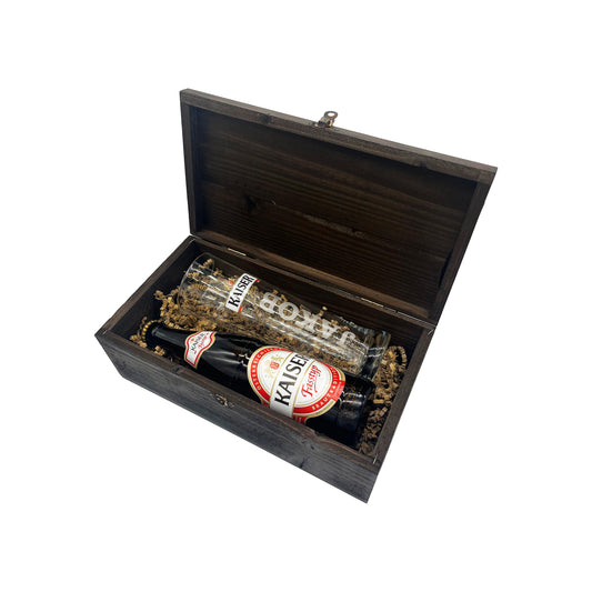 Kaiser Geschenkbox mit personalisiertem Glas